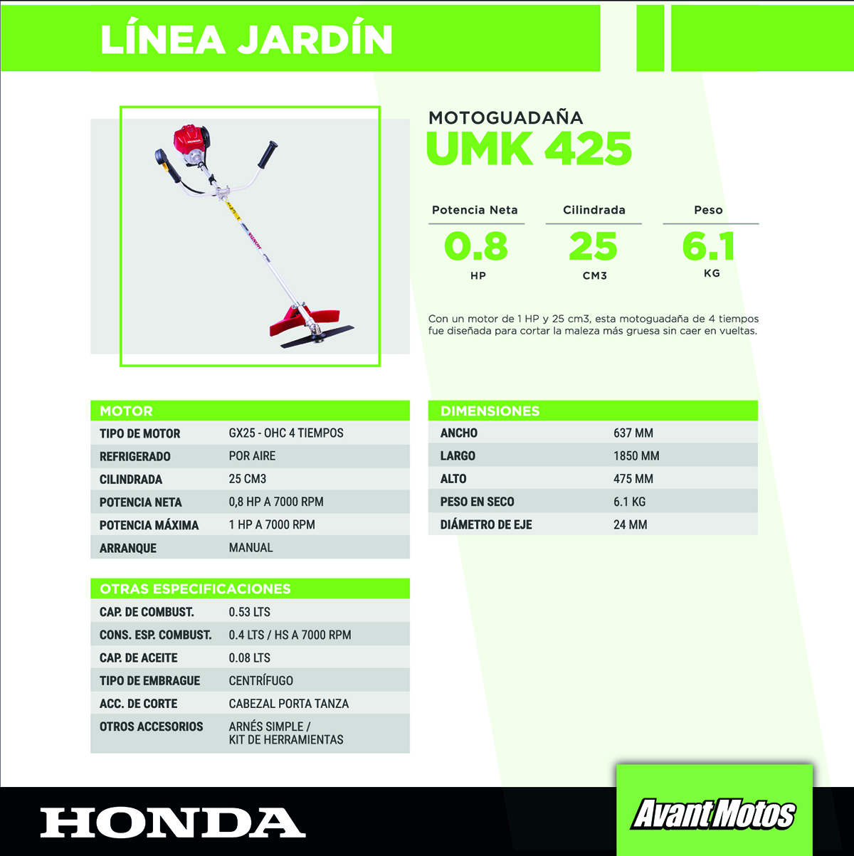 HONDA MOTOGUADAÑA UMK425T-UTDT - Imagen 3