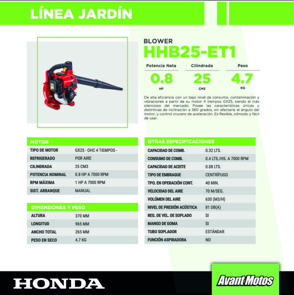 HONDA SOPLADOR HHB25-ET1 - Imagen 3